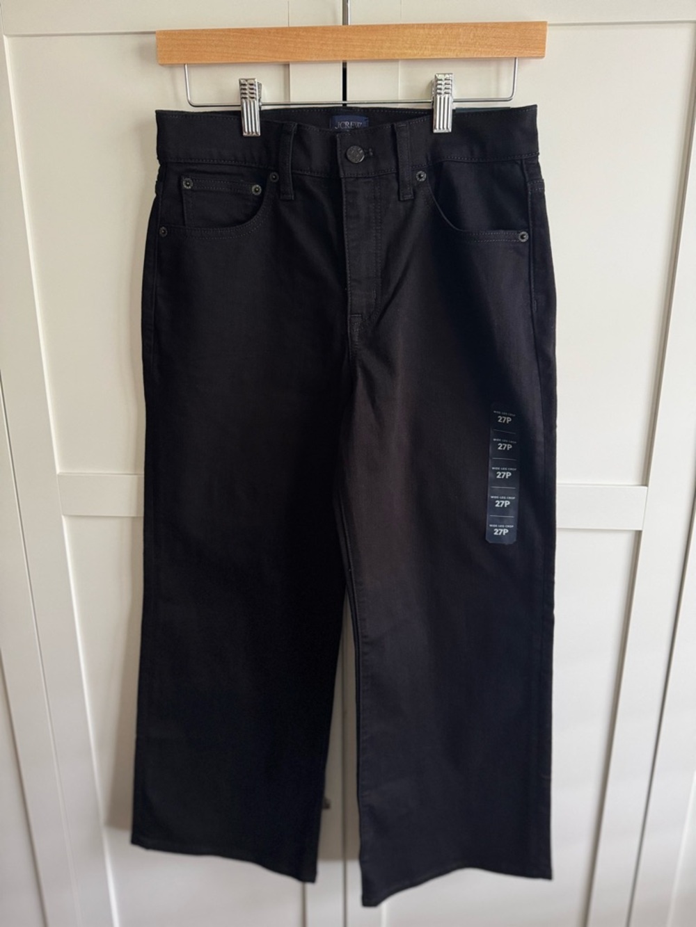 J.Crew Factory Wide-Leg Crop Jean in All-Day Stretch in Black Size 27P (Petite) - Picture 3 of 5